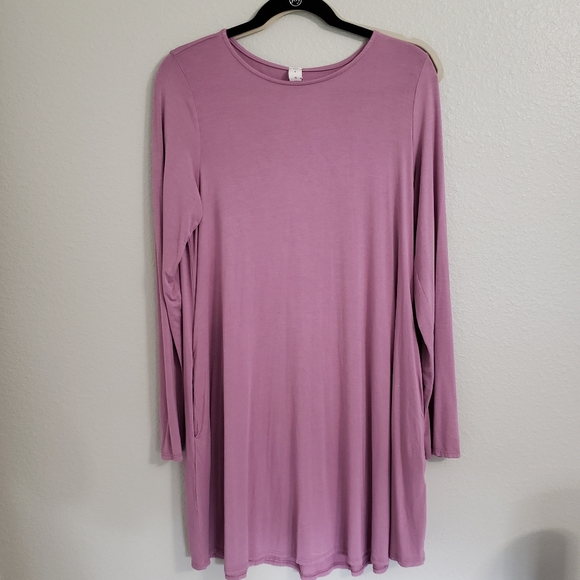 light purple long sleeve dress